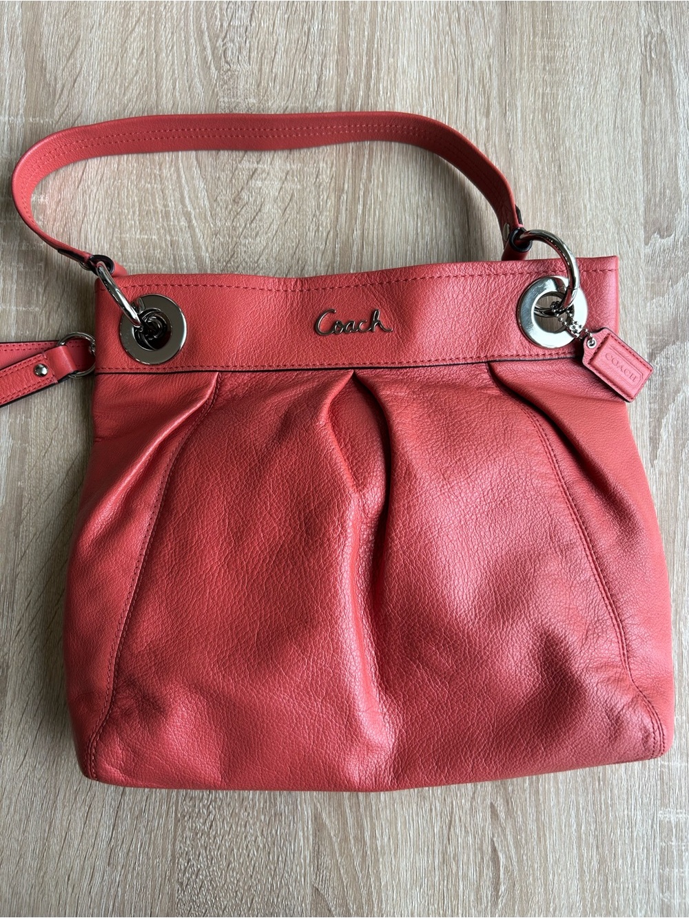 Y2K Vintage Coach Ashley Shoulder Crossbody Bag NWOT Coral Pink Orange